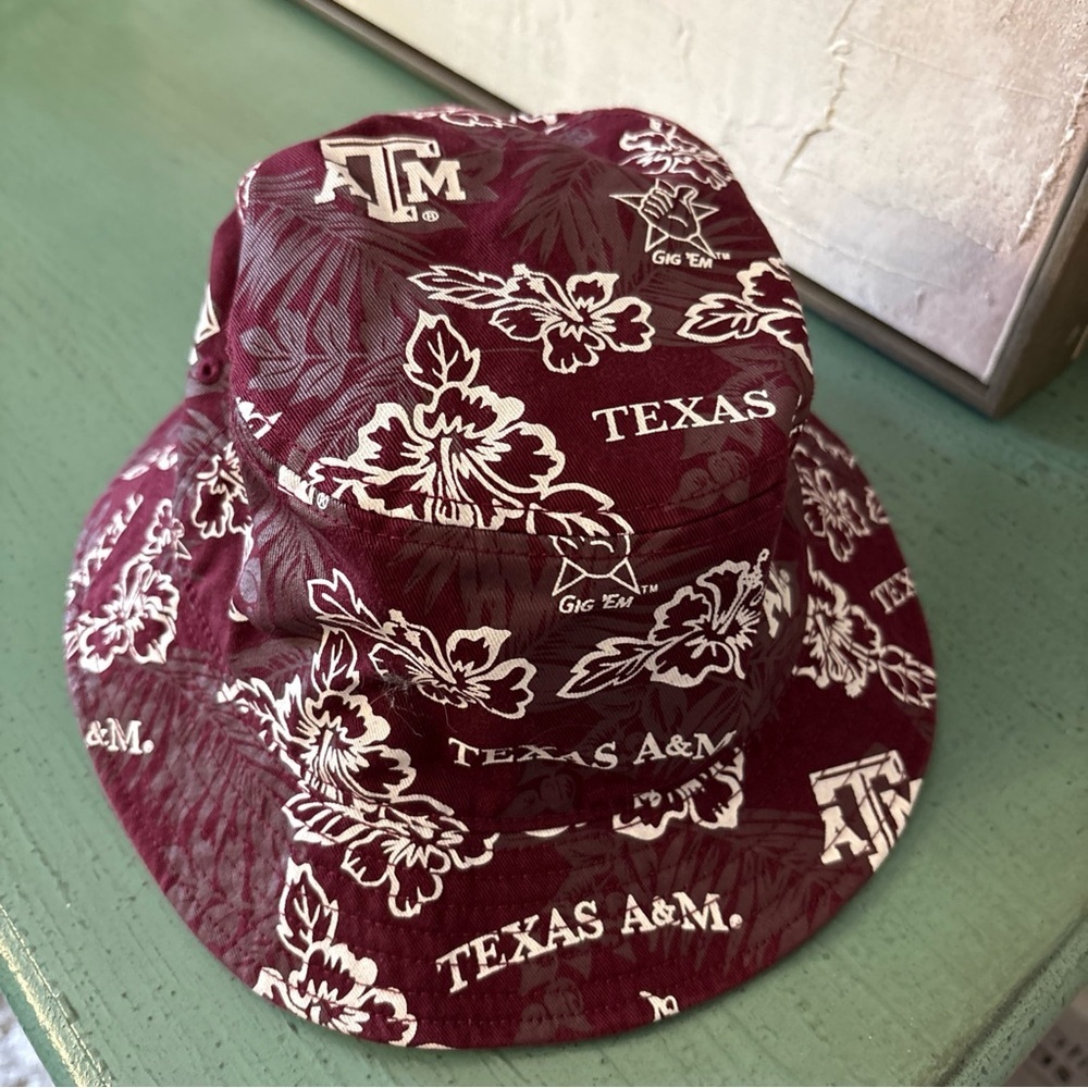 Reyn Spooner Texas A&M University Aggies Maroon Floral Bucket Hat Cap Sz L/XL
